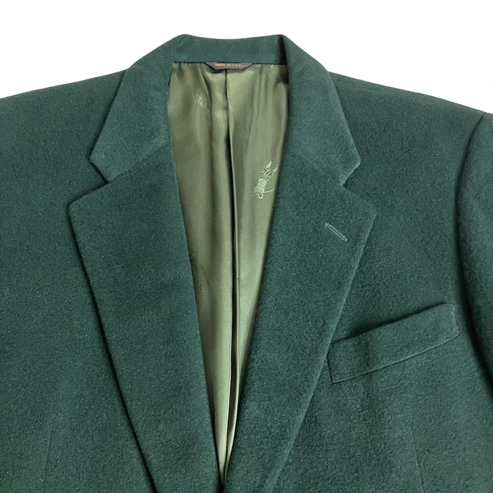 Vintage 90s Bobby Jones Cashmere Blazer Sport Coat Mens 42 R Green Made in USA‎